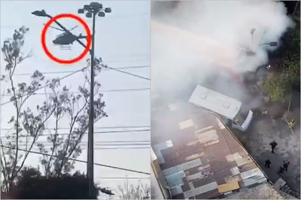Meksikada faciə anı: İçində turistlərin olduğu helikopter binanın damına çırpıldı - VİDEO
