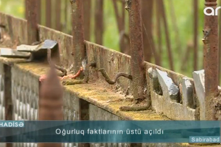 Qəbristanlıqdan oğurluq edən şəxs saxlanıldı - VİDEO
