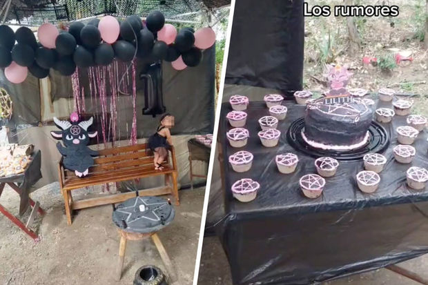 Женщина устроила детский день рождения в стиле сатанинской мессы - ФОТО