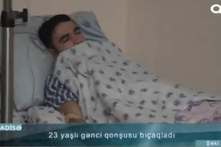 Qonşusunu bıçaqlayan şəxs tutuldu - VİDEO