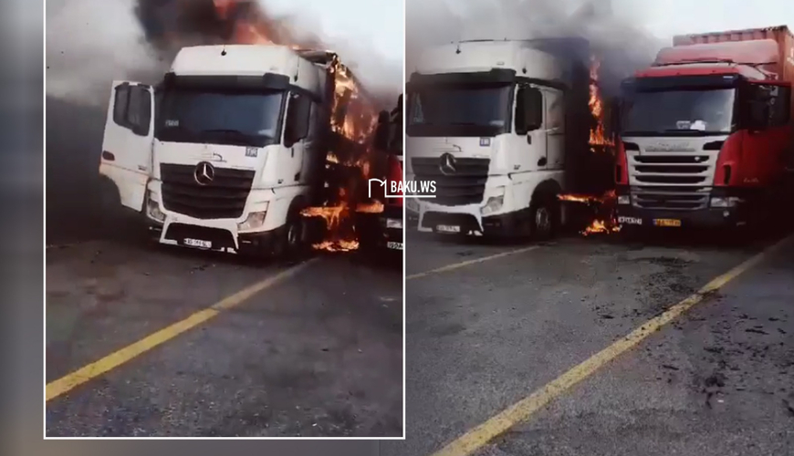 Bakıda yanan TIR-da yatan sürücü son anda XİLAS EDİLDİ - ANBAAN VİDEO
