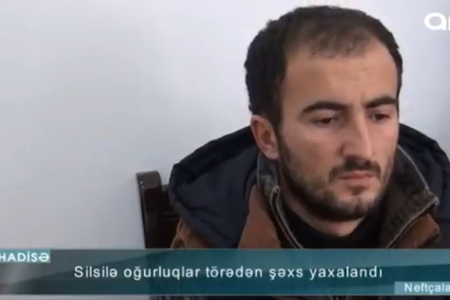 Oğurluq edən şəxs : “Gecəylə Bakıdan içkili gəldim, oğurladım”- VİDEO