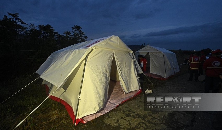 Ağdam-Xankəndi yolunda çadırlar quruldu - FOTOLAR, VİDEO