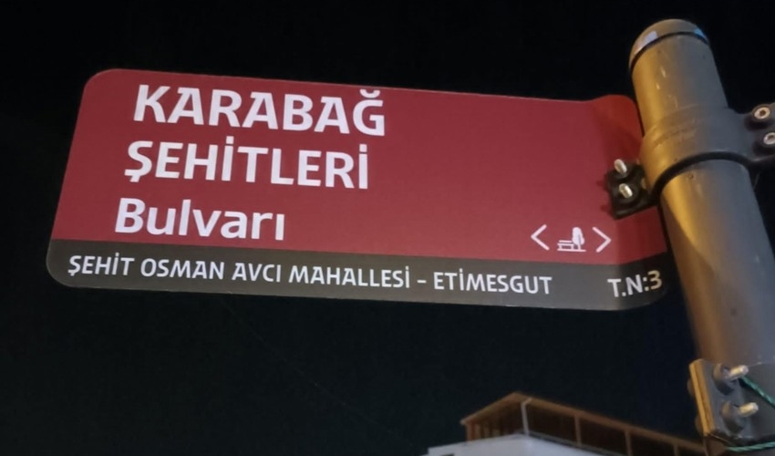 Ankara küçələrindən biri “Qarabağ Şəhidləri Bulvarı” adlandırılıb
 