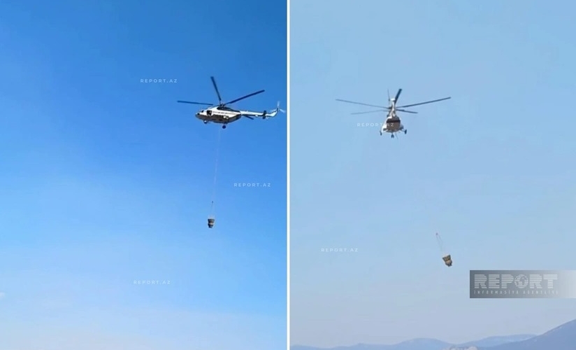 Kəlbəcər və Laçındakı yanğına helikopter cəlb edildi - VİDEO