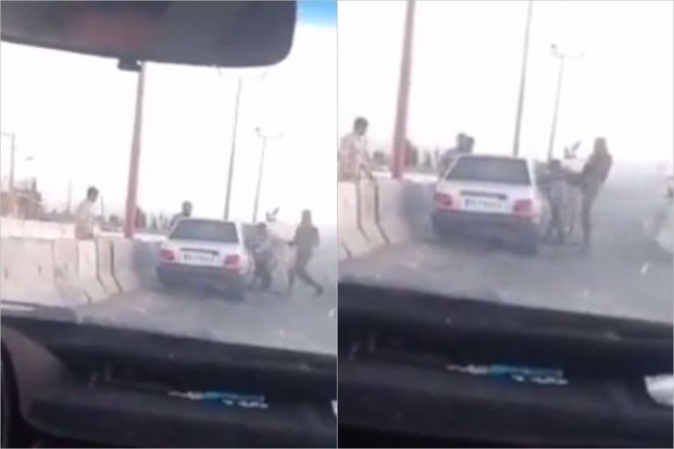İranda polis etnik bəlucu uşaqlarının gözü qarşısında qəddar şəkildə döydü - VİDEO