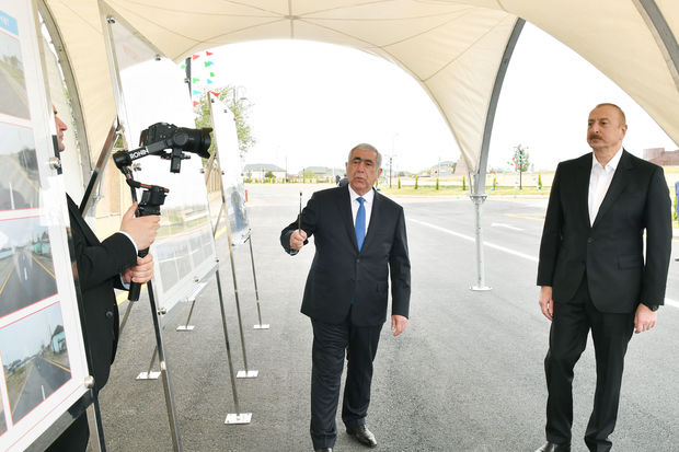 Prezident Neftçala-Kürkənd-2 nömrəli Mayak avtomobil yolunun açılışında iştirak edib -FOTO