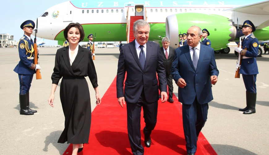 Özbəkistan Prezidenti Şavkat Mirziyoyev Azərbaycana gəlib