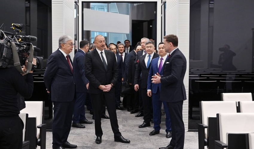 İlham Əliyev Astana Beynəlxalq Maliyyə Mərkəzində