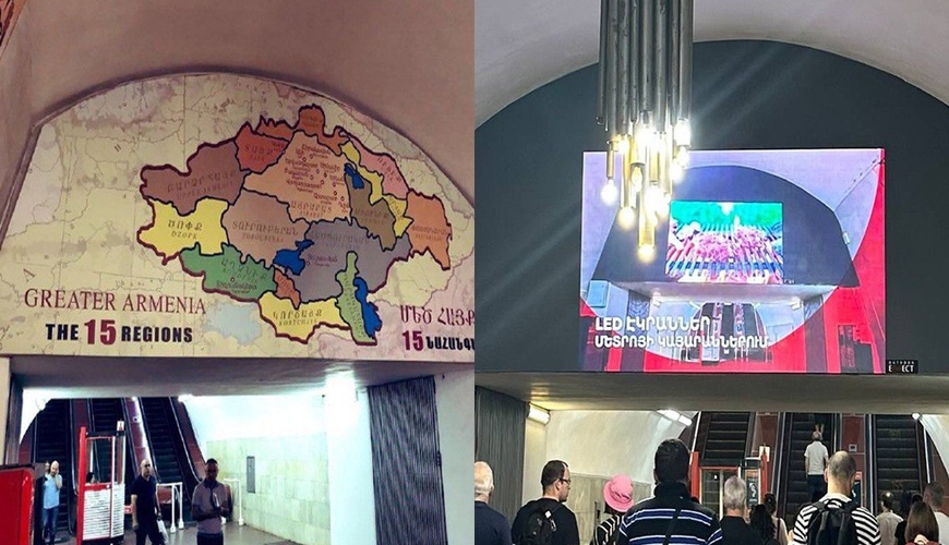 “Böyük Ermənistan”ın xəritəsi İrəvan metrosundan yığışdırıldı