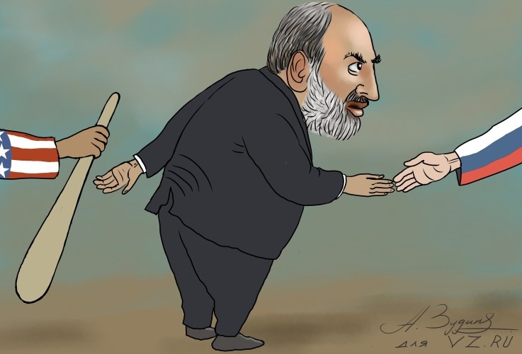 Rusiya saytı Paşinyanın bu karikaturasını yaydı
