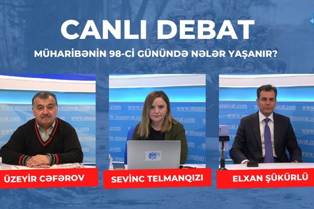 Üzeyir Cəfərovla Elxan Şükürlünün debatı – müharibənin 98-ci günündə nələr yaşanır? – “Canlı debat”