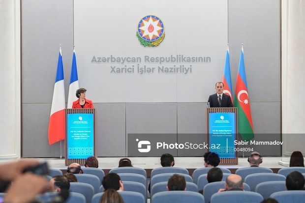 Ceyhun Bayramov və Ketrin Kolonnanın iştirakı ilə mətbuat konfransı keçirilib - VİDEO