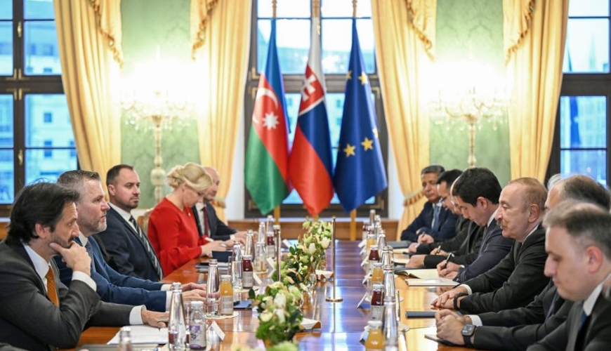 Bratislavada Azərbaycan Prezidenti İlham Əliyevin Slovakiya Prezidenti ilə geniş tərkibdə görüşü olub