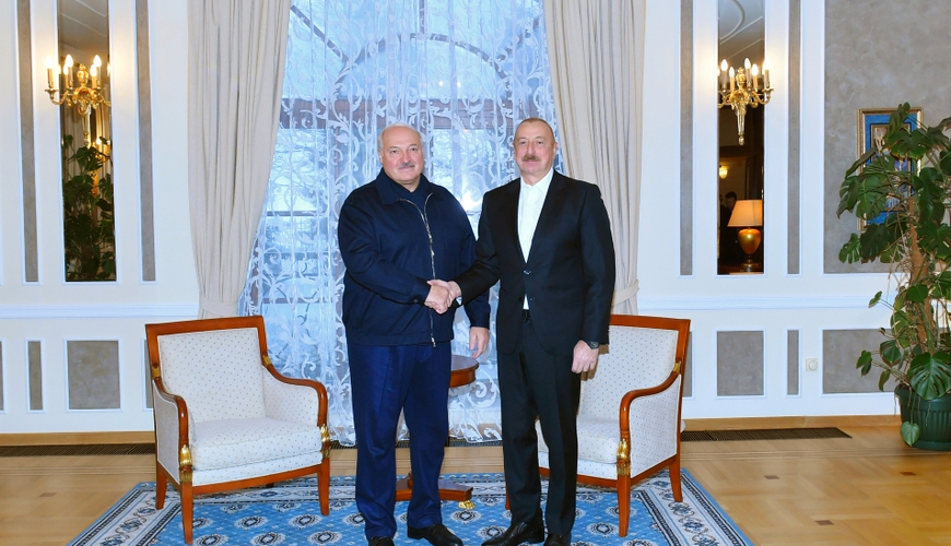 İlham Əliyev və Aleksandr Lukaşenko Sankt-Peterburqda görüşüblər - FOTO,VİDEO