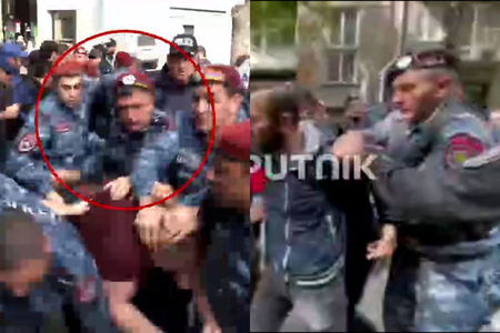 Ermənistanda etirazlar: Polisin iştirakçılara qarşı zorakılığı kameralarda - VİDEO