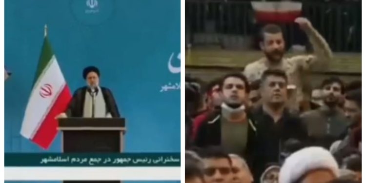 İranda etirazçı gənc Rəisini çıxışı zamanı susdurdu