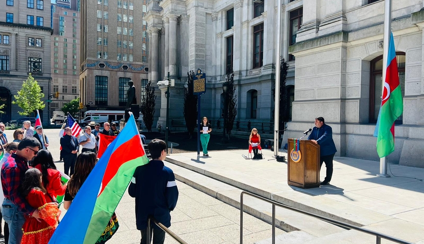Filadelfiyada Azərbaycan bayrağı ucaldıldı - FOTO, VİDEO