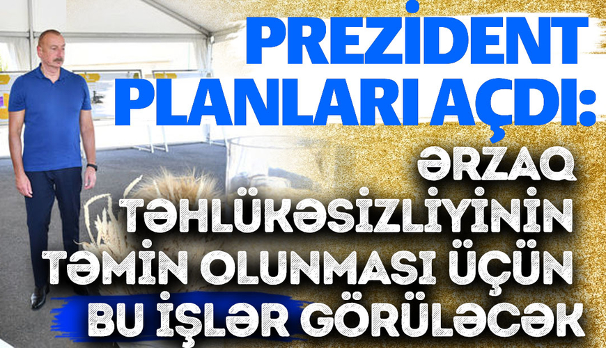 Prezident planları açdı: Ərzaq təhlükəsizliyinin təmin olunması üçün bu işlər görüləcək