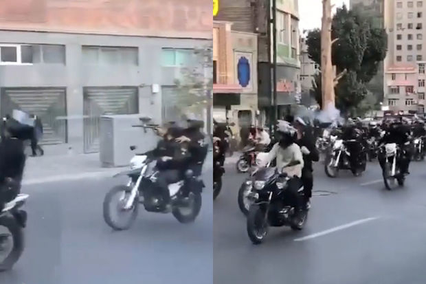 Tehranda xüsusi təyinatlılar yoldan keçən dinc sakinlərə atəş açırlar - VİDEO