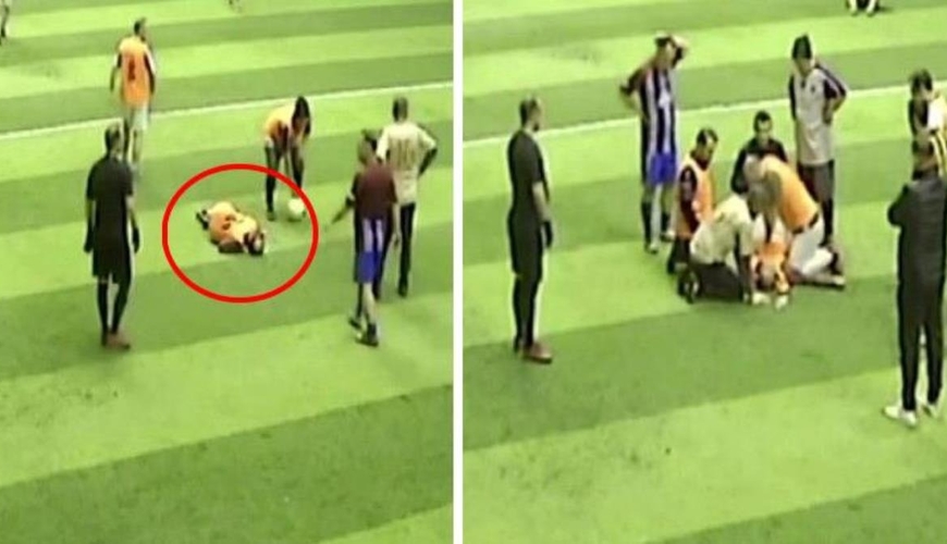 Futbol matçında şok anlar - Komanda yoldaşları onu xilas edə bilmədi (VİDEO)