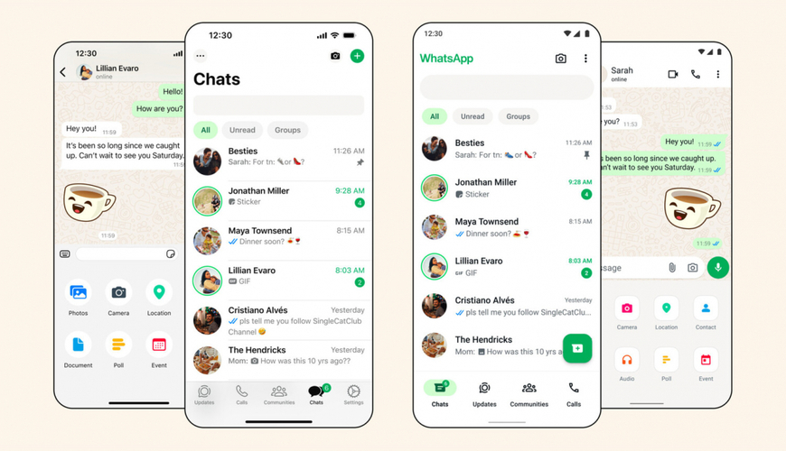 В WhatsApp полностью изменили дизайн