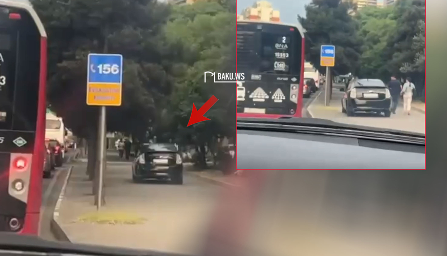Bakıda daha bir “Prius” sürücüsü diqqət mərkəzində - Bu dəfə səki ilə hərəkət etdi - VİDEO