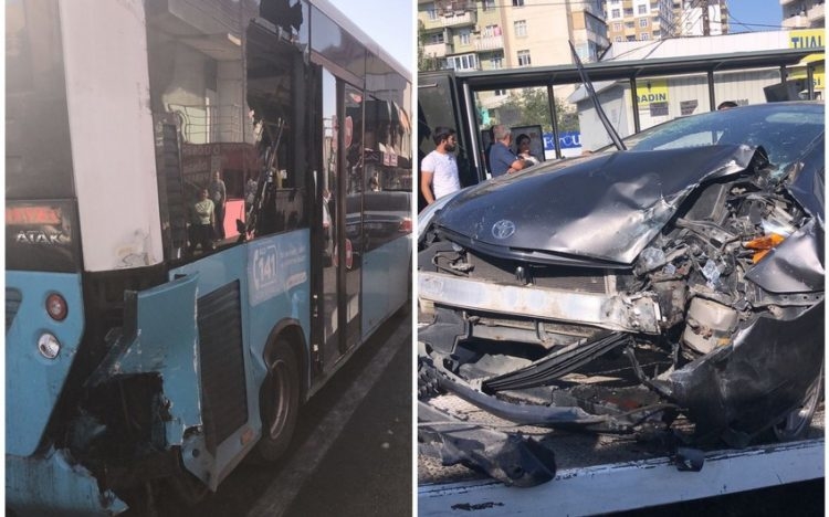 Авария автобуса в Баку: есть раненые