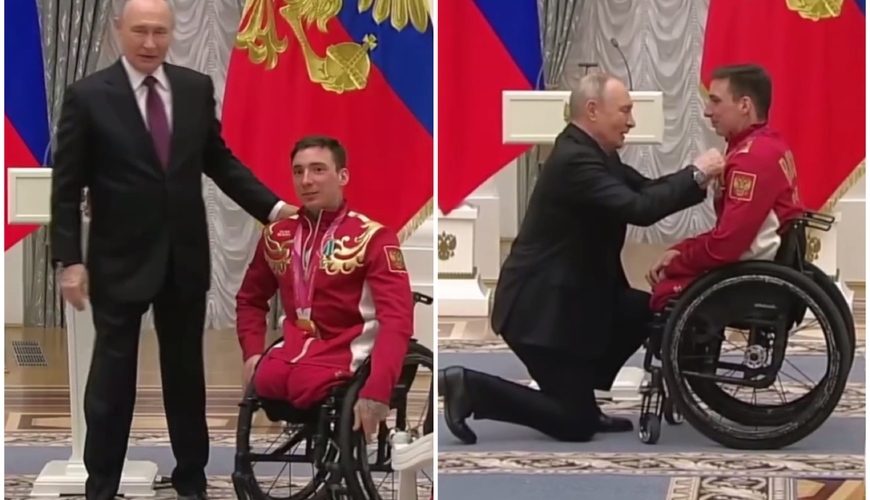 Putin onun qarşısında diz çökdu