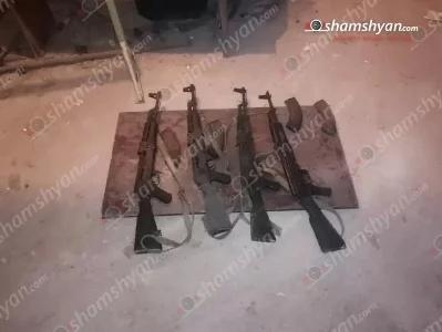 Ermənistanın institut binasının zirzəmisində silahlar tapıldı - FOTO