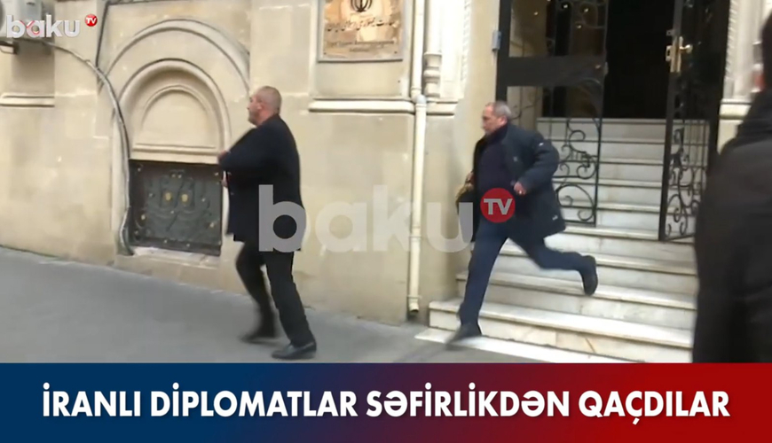 İranlı diplomatlar Bakıdakı səfirlikdən sənədləri götürüb qaçdılar - VİDEO