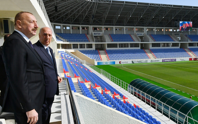 Prezident Sumqayıt şəhər stadionunda- FOTO