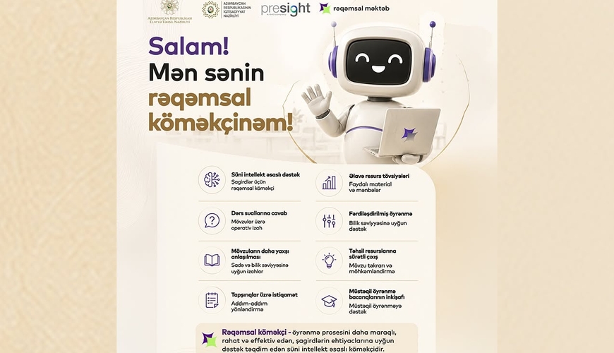 “Rəqəmsal məktəb”də şagirdlər üçün rəqəmsal tədris