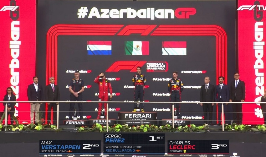 “Formula 1”: Azərbaycan Qran-prisinin qalibləri mükafatlandırılıblar