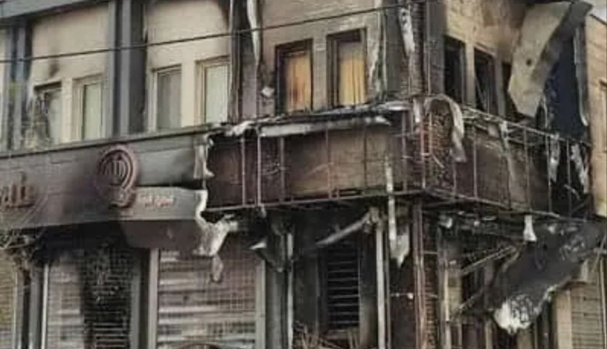 SEPAH-a bağlı banka od vuruldu - FOTO, VİDEO