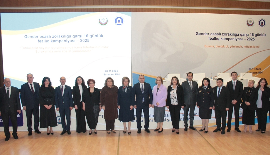 Suraxanıda “Təhlükəsiz həyatın qurulmasında icma liderlərinin rolu: Suraxanıda yeni sosial yanaşma” mövzusunda konfrans keçirilib