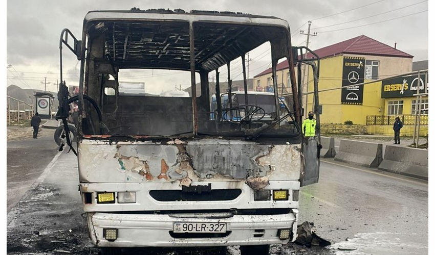 Bakıda alışıb yanan sərnişin avtobusu ilə bağlı RƏSMİ AÇIQLAMA - ANBAAN VİDEO