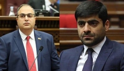 Erməni deputatların yumruqlaşması: müxalifətçini tuturlar...