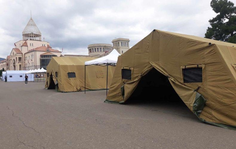 Separatçılar həddini aşır: Xankəndidə çadırlar quruldu
