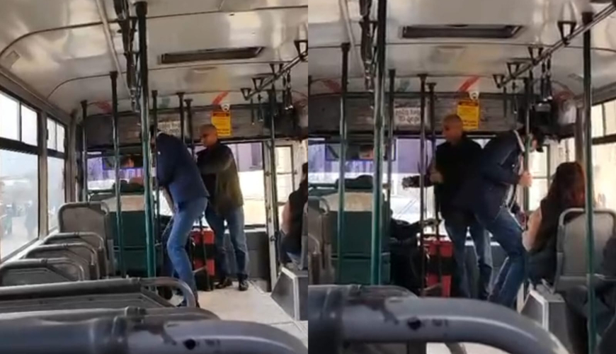Bakıda avtobus sürücüsü ilə vətəndaş arasında DAVA - VİDEO