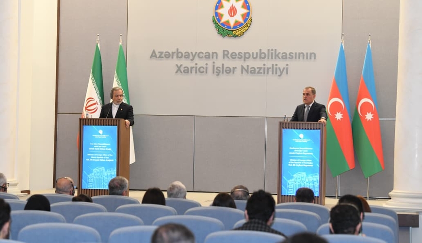 Azərbaycan və İran XİN başçılarının birgə brifinqi - FOTO
